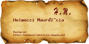 Helmeczi Maurícia névjegykártya